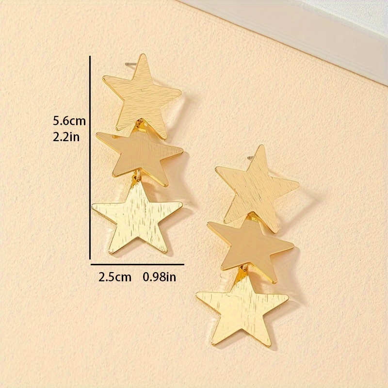Vertical Stripe Star Earrings Set